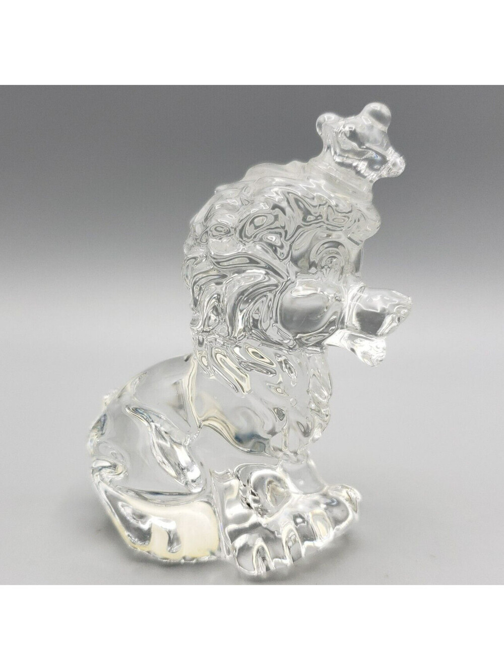 Vintage Germany Lead Crystal Rocking Circus Lion Glass Figurine Princess House
